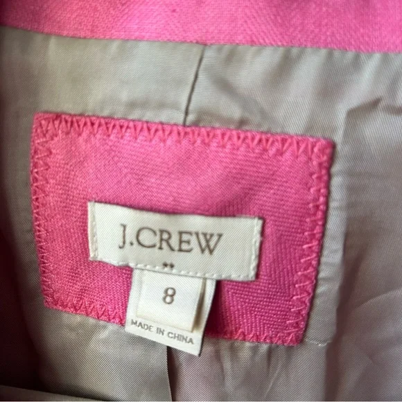 J. Crew Schoolboy Pink Linen Blazer - Picture 2 of 7